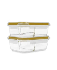 Sedona Kitchen 2-Pack Divided Glass Storage Set