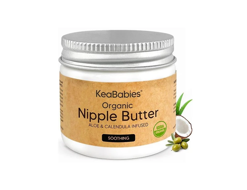 KeaBabies Organic Nipple Butter, Natural Nipple Cream Safe for Breastfeeding Moms, 2oz