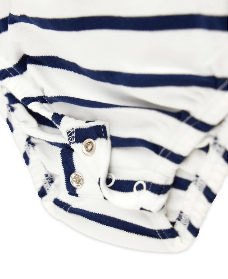 Guess Baby Girls Yarn Dye Interlock Short-Sleeve Bodysuit