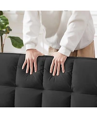 Maison Boucle Convertible Velvet Loveseat Sleeper Sofa, 3-in-1 Pull Out Couch Bed with Adjustable Backrest, Toss Pillows & Pockets for Apartment