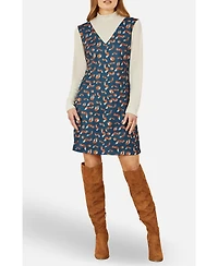 Yumi Women's Fox Long Sleeve Layered Tunic Dress