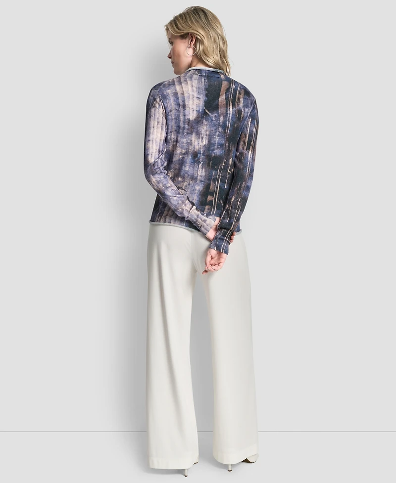 Dkny Women's Printed Long Sleeve Sweater