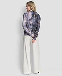 Dkny Women's Printed Long Sleeve Sweater