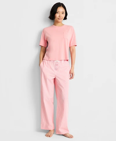 State of Day Women's Poplin Pajama Pants Xs-3X, Macy's Exclusive