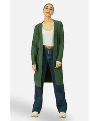 Yumi Women's Cable Knit Long Sleeve Cardigan