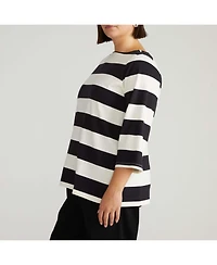 Universal Standard Women's Belle Breton Stripe Jersey Tee