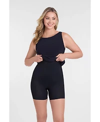 S3 Apparel Women's Sculpting Shapewear Shirred V-Neck Long Sleeve Metallic Maxi Dress