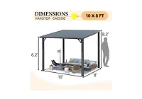 Aecojoy 10'X8' Hardtop Gazebo Outdoor Pergola Lean to Metal Pergolas