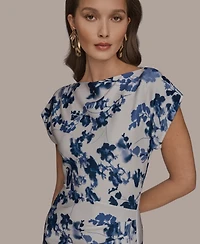 Donna Karan New York Women's Boat Neck Midi Dress