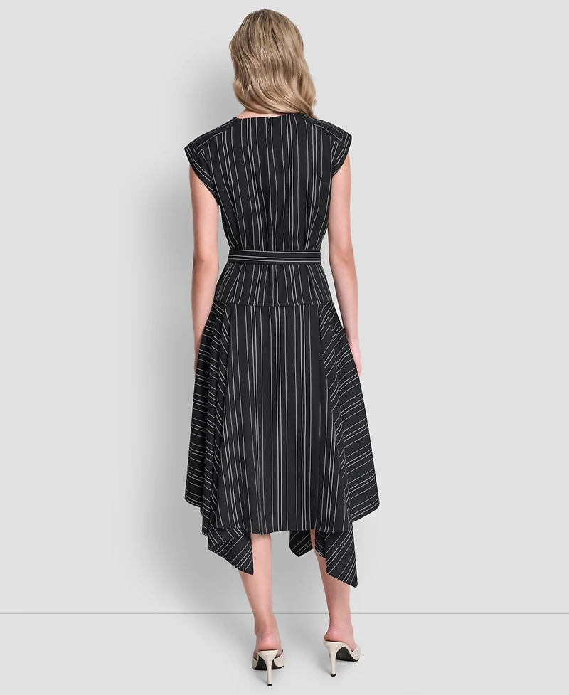 Dkny Women's Cap-Sleeve Asymmetric Hem Midi Dress