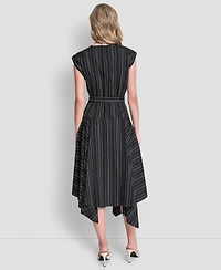 Dkny Women's Cap-Sleeve Asymmetric Hem Midi Dress