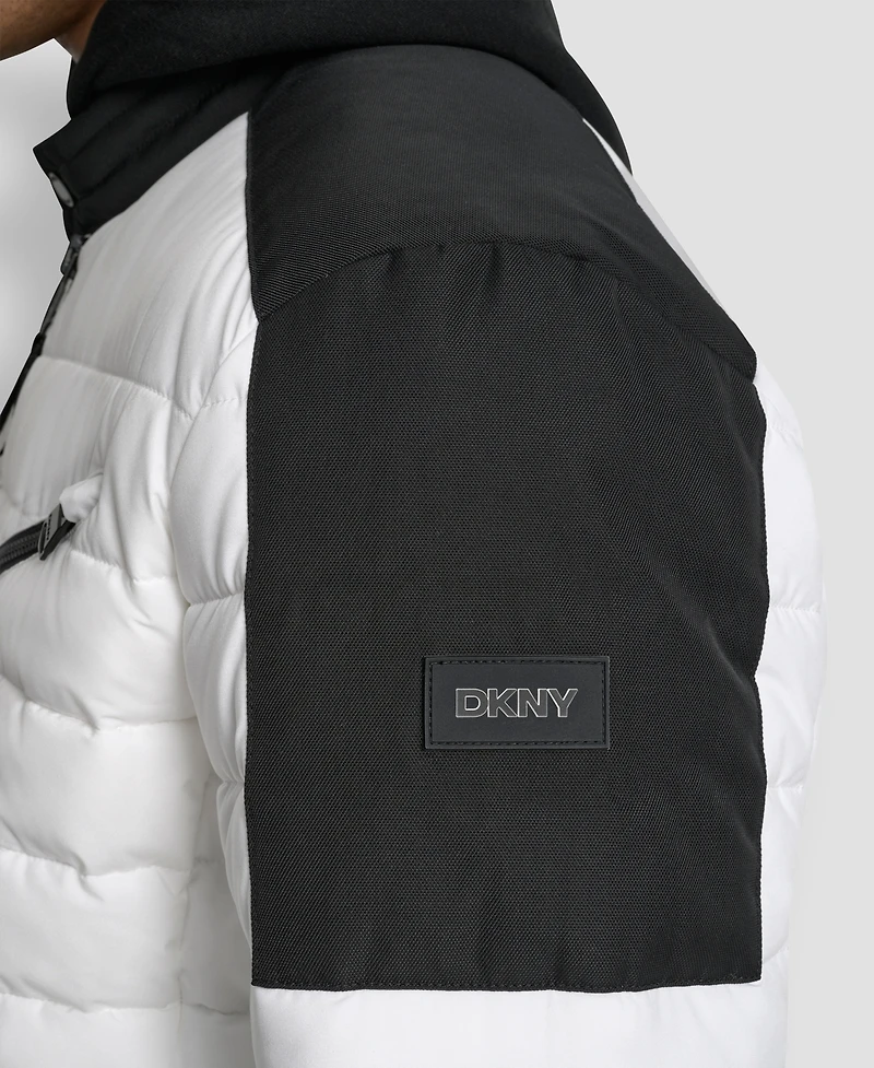 Dkny Men's Moto Quilted Puffer Jacket