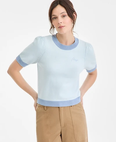 On 34th Colorblocked Short-Sleeve Sweater, Macy's Exclusive