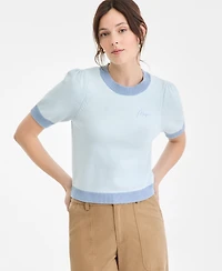 On 34th Colorblocked Short-Sleeve Sweater, Macy's Exclusive