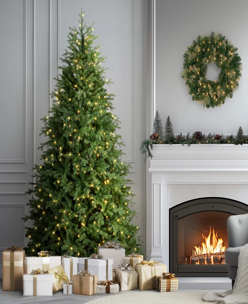 National Tree Company 7.5' Feel Real Princeton Fraser Fir Tree with 800 Dual Color Led Lights & PowerConnect
