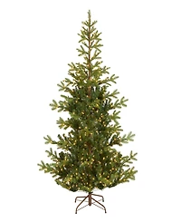 National Tree Company 6.5' Feel Real Norwegian Spruce Hinged Tree with 650 Clear Lights