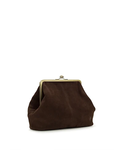 Patricia Nash Vivienne Suede Kisslock Frame Leather Crossbody Bag