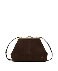 Patricia Nash Vivienne Suede Kisslock Frame Leather Crossbody Bag