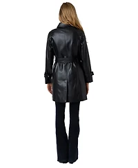 Via Spiga Women's Snap Front Tie Belt Jacket