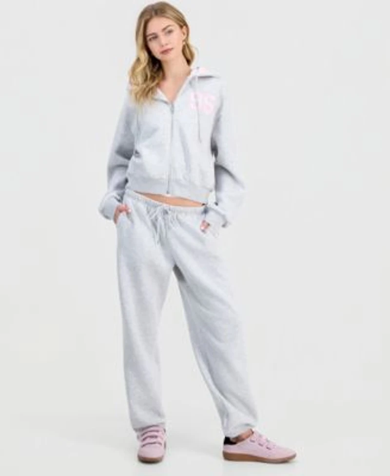 Madden Girl Juniors Inner Beauty Zippered Hoodie Drawstring Sweatpants