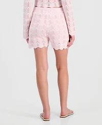 Hooked Up by Iot Juniors' Chevron Pointelle Shorts