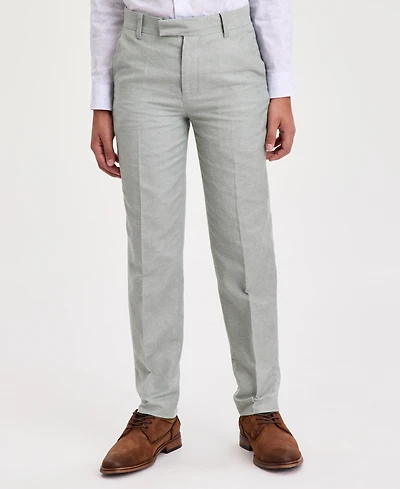 Calvin Klein Boys' 8-20 Tri-Blend Linen Suit Pants