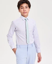 Tommy Hilfiger Boys' 8-20 Stretch Tribeca Check Dress Shirt with Tie