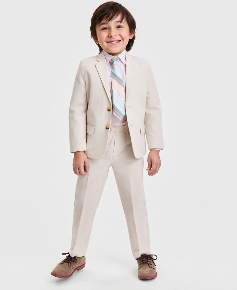 Nautica Toddler Boys' & Khaki Linen-Look 4-Pc. Suit Set