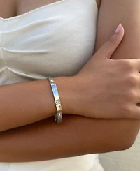 Adornia Tarnish Resistant Silver Crystal Eternity Cuff Bracelet