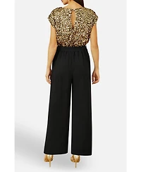 Yumi Women's Sequin Top Stretch Jumpsuit