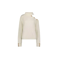 The Noli Shop Women's Bridgette Button Sweater - Pearl