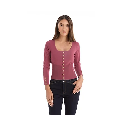 The Noli Shop Women's Edie Knit Top - Sangria