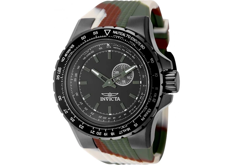 Invicta Men's 49730 Aviator Quartz VD72 Black Dial Watch