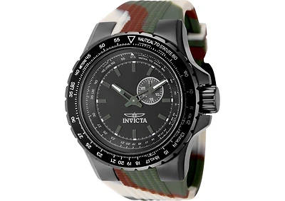 Invicta Men's 49730 Aviator Quartz VD72 Black Dial Watch