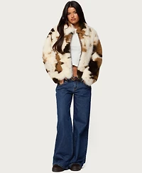 Edikted Women's Raiyne Low Rise Wide Leg Jeans