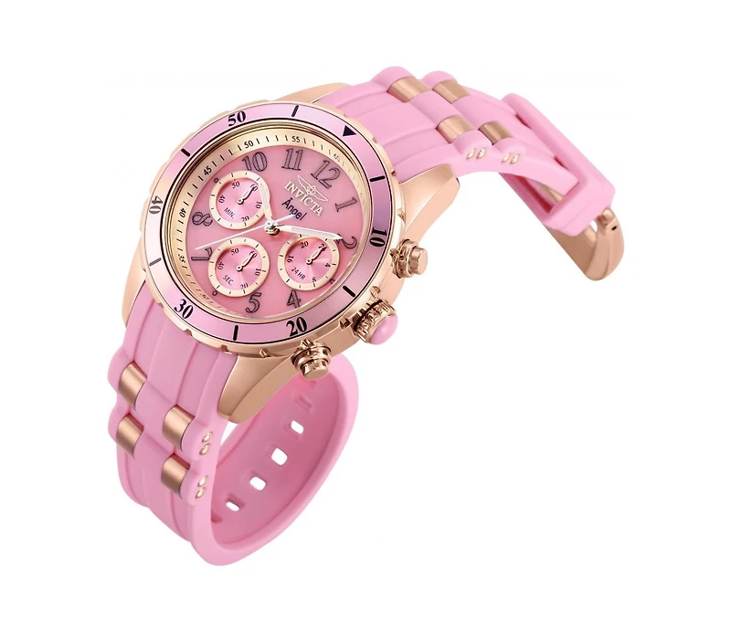 Invicta Women's 39345 Angel Quartz Chronograph Pink Dial Watch