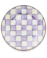 MacKenzie-Childs Violet Check Handmade Dinner Plate