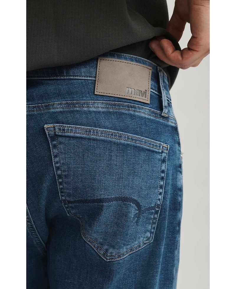 Mavi Jeans Men's Mavi Zach Straight Leg In Dark Brushed Feather Blue