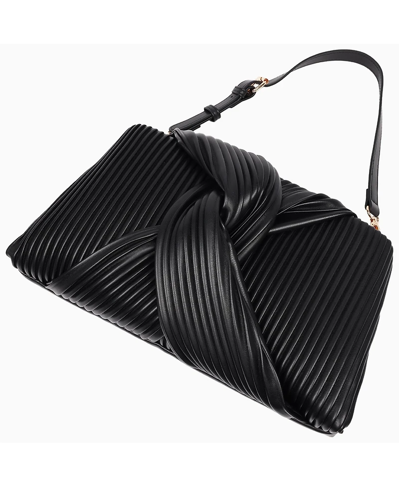 Jason Wu Pleated Knot Clutch with Shoulder Strap