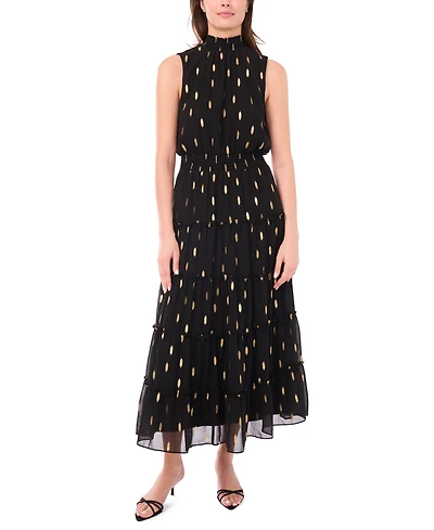 Msk Women's Sleeveless Tiered Maxi Dress