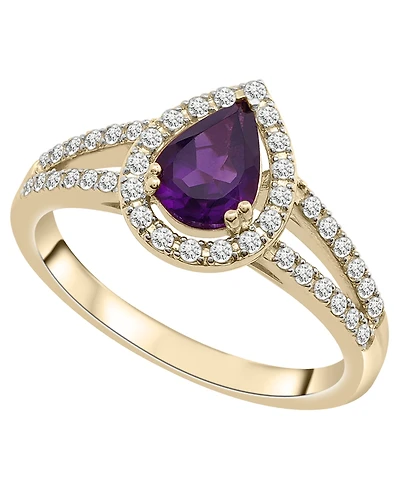 Macy's Amethyst (5/8 ct. t.w.) & Diamond (1/4 ct. t.w.) Ring in 14k Yellow Gold