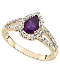 Macy's Amethyst (5/8 ct. t.w.) & Diamond (1/4 ct. t.w.) Ring in 14k Yellow Gold