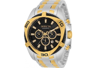 Invicta Men's Quartz Chronograph Bolt Watch, Two-Tone Stainless Steel Strap, 50mm Round Case