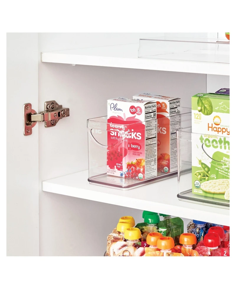 iDesign Stackable Pantry Storage Bin with Handles, Set of 2, Clear, Made in Usa
