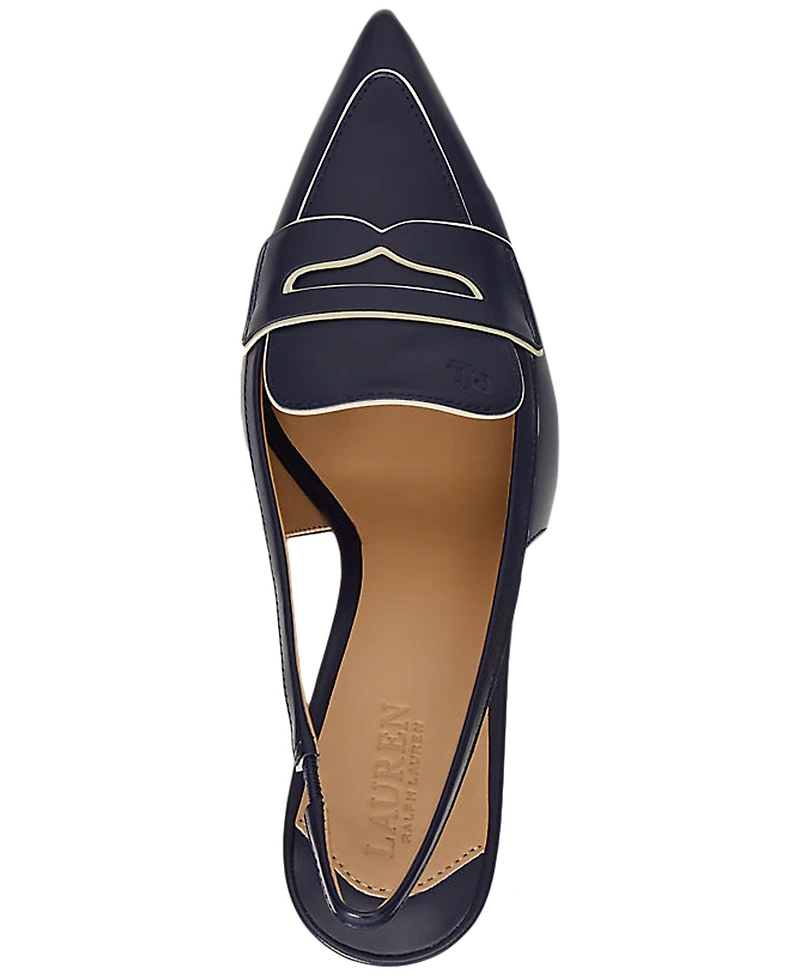 Lauren Ralph Lauren Women's Khloe Leather Slingback Loafer Pump