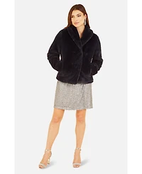 Yumi Women's Stylish Faux Fur Wrap Coat for Special Occasions