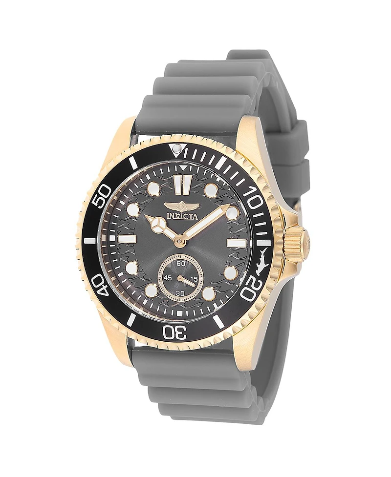 Invicta Men's Quartz Pro Diver Watch – Charcoal Strap, Round Case Diameter 43mm