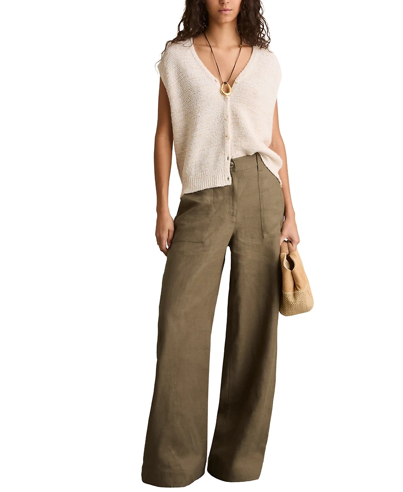 Reiss Women's Linen Wide-Leg Pants