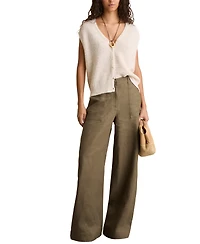 Reiss Women's Linen Wide-Leg Pants