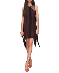 Reiss Women's Fringe-Detail Sheer-Panel Mini Dress